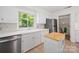 Well-lit kitchen features stainless steel appliances, white cabinets, and a double sink at 1261 Westbrook Cir, Gastonia, NC 28052