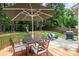 Wonderful backyard featuring a patio seating area, grill, play set and lush greenery, perfect for Gathering fun at 16121 Wrights Ferry Rd, Charlotte, NC 28278