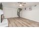 The finished basement includes a fireplace, spiral staircase, and durable laminate floors at 1734 Seifert Cir, Charlotte, NC 28205