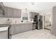 Modern kitchen with gray cabinets, stainless steel appliances, and white countertops at 1734 Seifert Cir, Charlotte, NC 28205