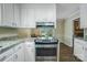 Modern kitchen with white cabinets and stainless steel stove at 2434 Olewoods Ct, Rock Hill, SC 29732
