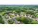 An aerial view of a well-maintained neighborhood with lush green lawns and mature trees at 2563 Firethorn Ct, Gastonia, NC 28056