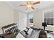 Workout room with bench, free weights, and cushioned flooring at 2563 Firethorn Ct, Gastonia, NC 28056