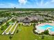 Aerial view of neighborhood clubhouse, pool, and recreational facilities at 258 Cherrytree Dr, Fort Mill, SC 29715