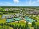 Aerial view of tennis courts within the community; a recreational amenity for residents at 258 Cherrytree Dr, Fort Mill, SC 29715