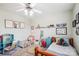 Shared bedroom with twin beds, ceiling fan and soft carpet flooring at 2843 Startown Rd, Lincolnton, NC 28092