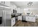 Well-lit kitchen with stainless steel appliances, granite countertops, and sleek white cabinetry at 3092 Riker St, Clover, SC 29710