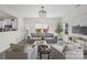 Spacious living room with stylish furniture, ample natural light, and backyard view at 3092 Riker St, Clover, SC 29710