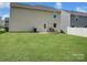 A spacious backyard featuring a lush lawn, a picnic table, and a clean, well-maintained patio at 3113 Bouquet St, Charlotte, NC 28215