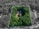 Aerial view of private lot with mature trees, home, and pool with approximate lot lines at 3513 Briarcliff Acres Dr, Lincolnton, NC 28092