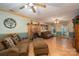 Inviting living room featuring a fireplace, hardwood floors, and comfortable couches at 3513 Briarcliff Acres Dr, Lincolnton, NC 28092