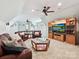 Finished basement with comfortable seating, TV entertainment area, ping pong table, and ample lighting at 4290 Barbrick St, Sherrills Ford, NC 28673