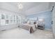 Cozy bedroom with vaulted ceilings, and statement wallpaper at 6206 Glencairn Ct, Charlotte, NC 28269