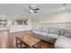 Spacious living room with hardwood floors, and a modern ceiling fan at 632 Skyland N Dr, Mount Pleasant, NC 28124