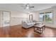 Comfortable living room featuring hardwood floors, and a cozy sectional sofa at 632 Skyland N Dr, Mount Pleasant, NC 28124