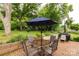 Outdoor brick patio with dining table and chair set offers a relaxing area with a lovely backyard at 7 Kings Mountain St, York, SC 29745