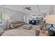 Open concept living space with modern decor and sight lines into the kitchen at 7331 Millstone Sw Cir, Concord, NC 28025
