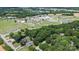 Aerial image showcases property near school, complete with athletic fields and surrounded by trees at 800 Davenport St, Monroe, NC 28112
