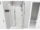 Modern bathroom showing a glass shower with a sleek design, plus the toilet in the adjoining room at 7023 Blakeney Greens Blvd, Charlotte, NC 28277