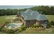 Stunning brick home with landscaped grounds, pool, and stone retaining wall at 109 Oak Forest Dr, Kings Mountain, NC 28086