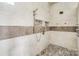 Contemporary shower featuring stone tile, modern fixtures, and ample space at 109 Oak Forest Dr, Kings Mountain, NC 28086