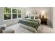 Serene bedroom with a large window, a comfortable bed with decorative pillows, and bedside tables with lamps at 126 Meadow Glen Dr, Troutman, NC 28166
