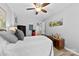 Bedroom with light wood floors and ceiling fan at 1644 Backcreek Ln, Gastonia, NC 28054