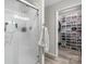 Bathroom with a glass-enclosed shower and closet at 2411 28Th Ne St, Hickory, NC 28601