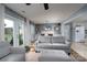 Open-concept living area with a view of the dining area and a door leading to the backyard at 318 Confederate Sw Dr, Concord, NC 28027