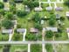Aerial view of a residential neighborhood showcasing well-maintained lawns and tree-lined streets at 318 Confederate Sw Dr, Concord, NC 28027