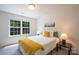 Sunlit bedroom featuring a large window, a comfortable bed, and modern bedside lamps at 3403 Keith Dr, Charlotte, NC 28269
