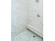 Shower with river rock floor, bench, and sleek fixtures at 424 Cassia Ct, Fort Mill, SC 29708