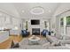 Open living space with fireplace and access to kitchen and dining at 6013 Camile Ct, Charlotte, NC 28226