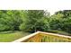 Back yard view from wooden deck with railings at 6140 Barclay Ln, Clover, SC 29710