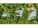 An aerial view showcasing the property's expansive grounds, pool, and lush landscaping at 7017 S Providence Rd, Waxhaw, NC 28173