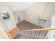 Overhead view of open living room with stairs and high ceilings at 7031 Walton Heath Ln, Charlotte, NC 28277