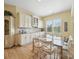 Bright dining area with modern table and chairs, white cabinets, and natural lighting from nearby windows at 1004 Fairbanks Ct, Indian Trail, NC 28079