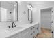 Bathroom featuring double sinks, sleek fixtures, and ample counter space and storage at 101 Churchill Dr, Kings Mountain, NC 28086