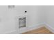 Clean white wall with installed connection outlet for clothes washing machine at 103 Churchill Dr, Kings Mountain, NC 28086
