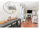 Cozy living room showcasing hardwood floors, a fireplace, and a modern decor at 2636 Forest Grove Ct, Charlotte, NC 28269