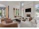 Bright open living area showcases tall ceilings, fireplace, neutral tones, and hardwood floors for a modern feel at 2926 Crane Rd, Waxhaw, NC 28173