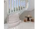 Bright staircase featuring marble steps and glass banister offering a modern aesthetic and elegant design at 2926 Crane Rd, Waxhaw, NC 28173