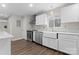 Stylish kitchen featuring stainless steel appliances, subway tile, and a farmhouse sink at 3400 Reid Ave, Charlotte, NC 28208