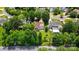 An aerial view of the home shows the backyard, deck, and surrounding trees at 3912 Grace Ct, Indian Trail, NC 28079