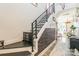 Stylish staircase with decorative wall accents, modern railing, and open design at 651 Melville Dr, Rock Hill, SC 29732