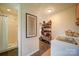 This laundry room features a shower and washer and dryer at 801 Witmore Rd, Wingate, NC 28174
