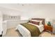 Bright bedroom with neutral tones and a view of the upstairs loft area at 115 E Park Ave # 409, Charlotte, NC 28203