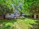 Landscaped backyard featuring a wood deck, lush lawn, and mature trees, perfect for outdoor living at 1219 Pinecrest Ave, Charlotte, NC 28205