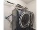 Laundry room showcasing modern, gray, front-load washer and dryer set at 1405 Amberlight Cir, Salisbury, NC 28144