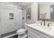 Updated bathroom with a walk-in shower and modern vanity at 1621 Brookdale Ave, Charlotte, NC 28210